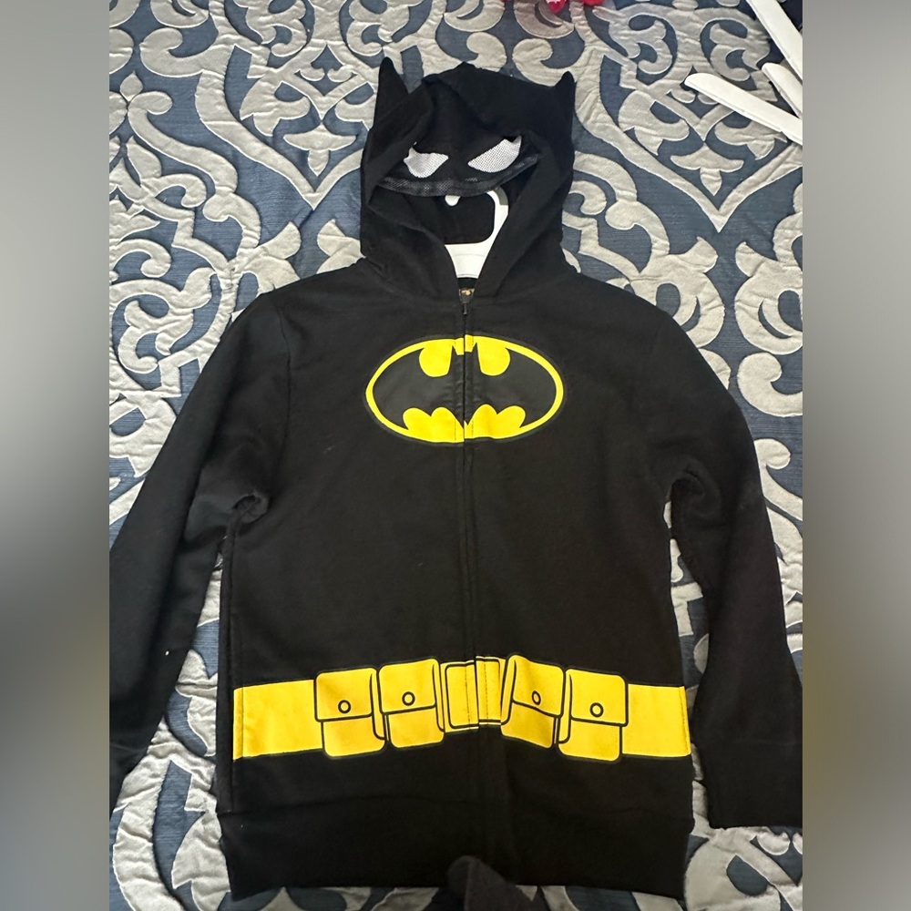 Boys Batman sweater. With hoodie mask